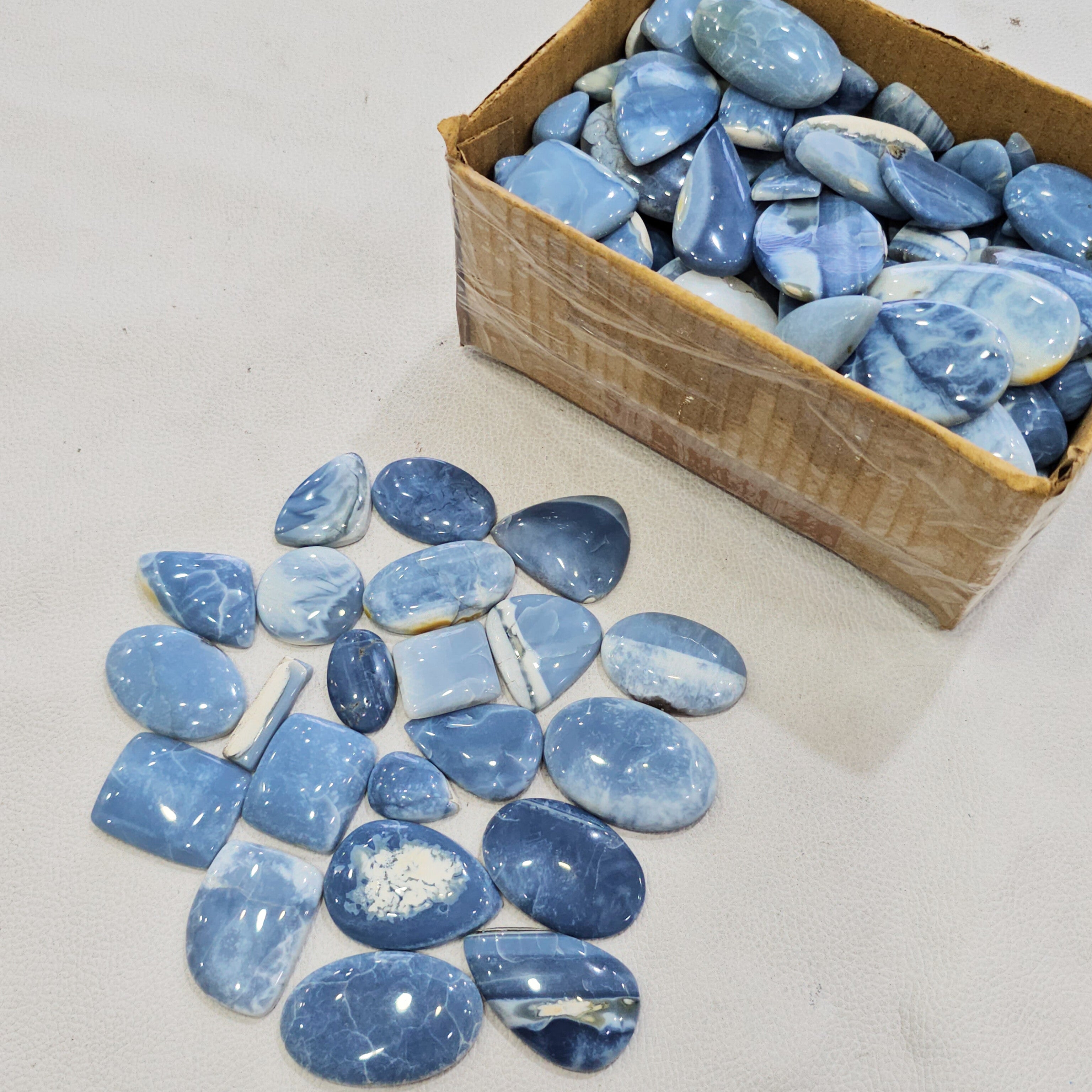 500 Grams Natural Deep Owyhee Blue Opal Gemstones | 60-70 Pcs (Approx.) | 15–45mm - The LabradoriteKing