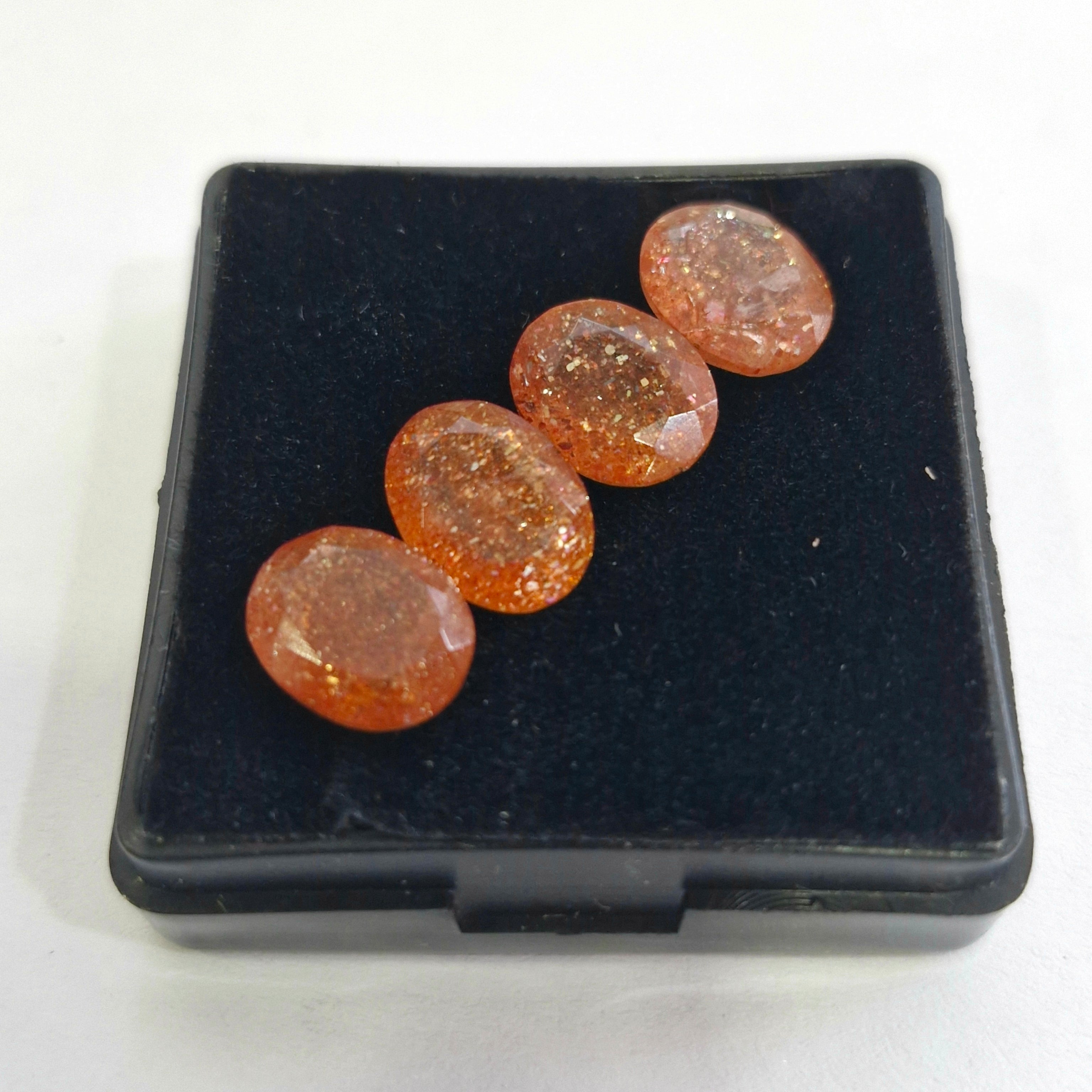 4 Pcs Natural Sunstone Faceted | Oval Shape | Size: 8-11mm - The LabradoriteKing