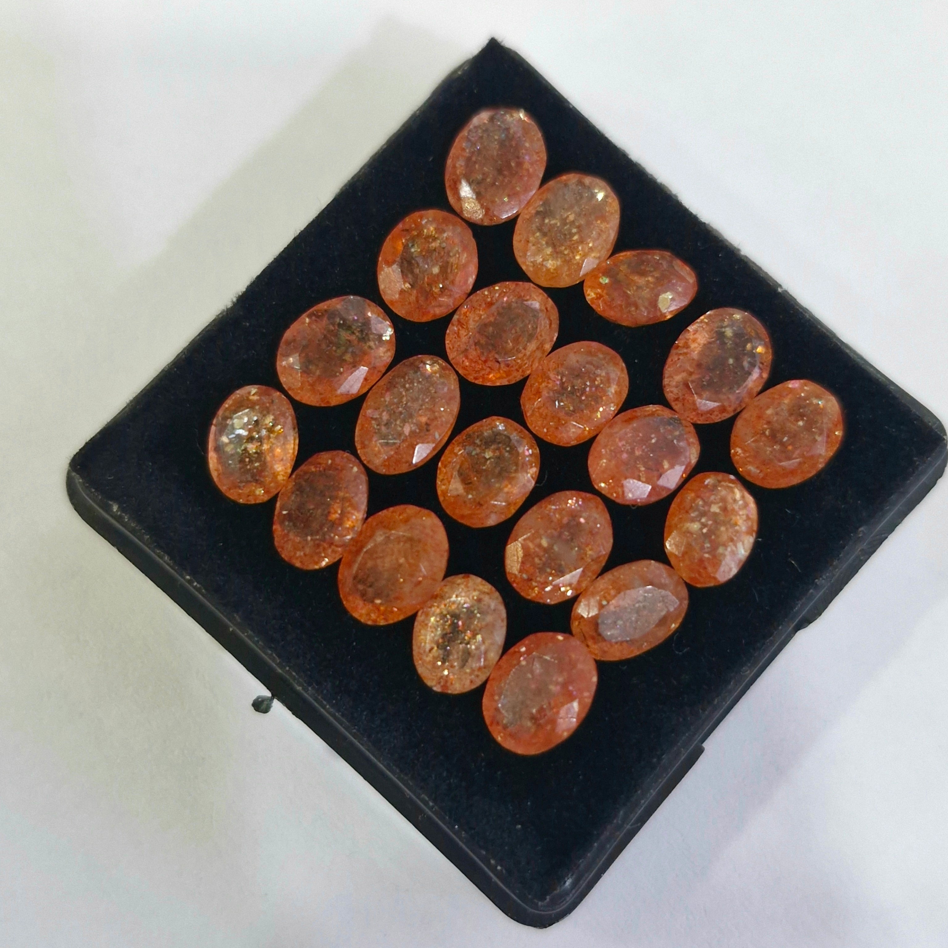 20 Pcs Natural Sunstone Faceted | Oval Shape | Size: 5-7mm - The LabradoriteKing
