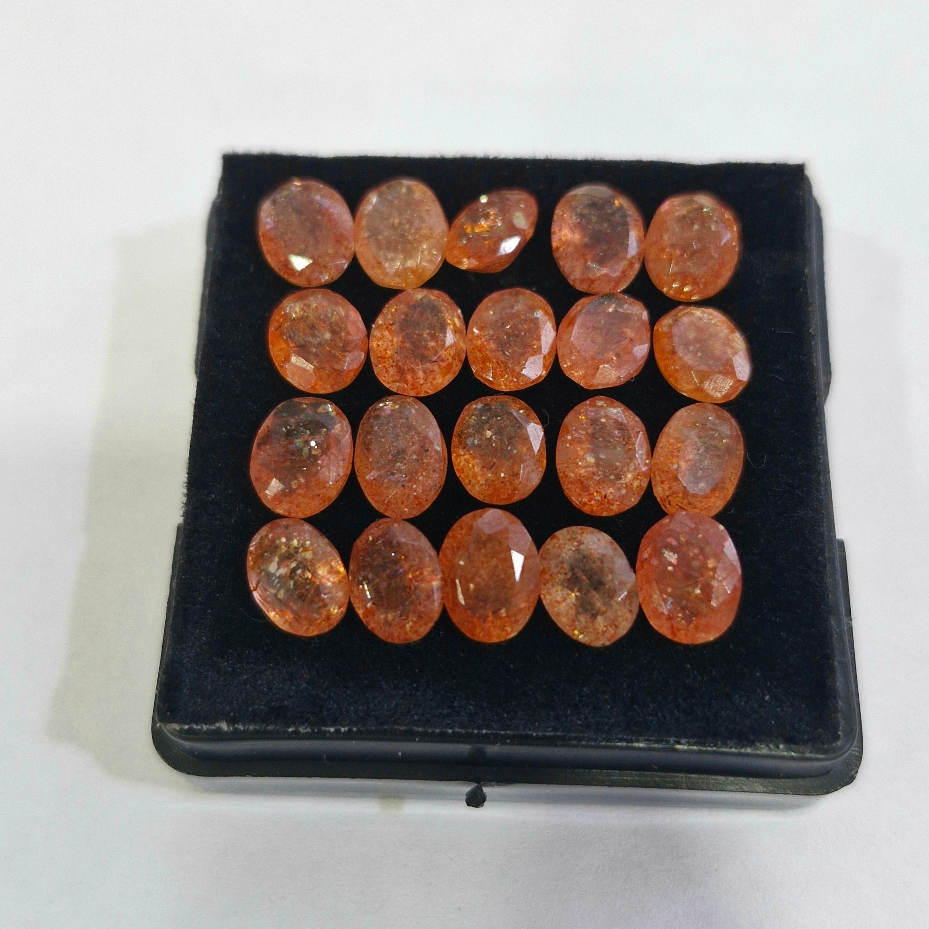 20 Pcs Natural Sunstone Faceted | Oval Shape | Size: 5-7mm - The LabradoriteKing
