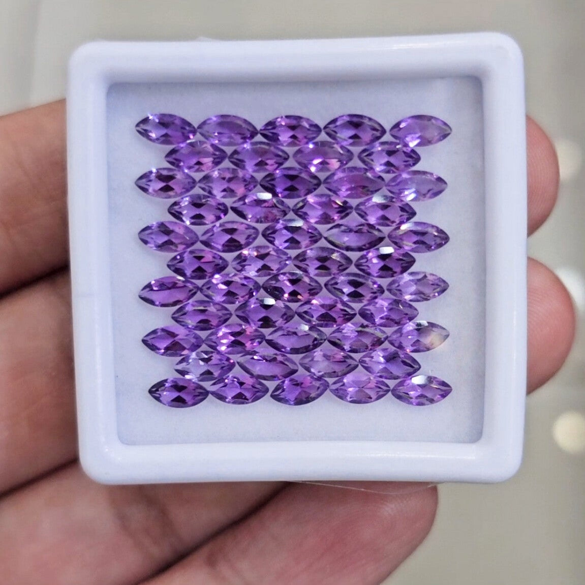 50Pcs Of Natural Amethyst Faceted | Shape: Marquise | Size: 6-3mm