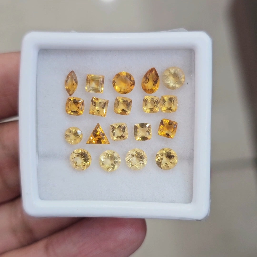 20Pcs Of Natural Citrine Faceted | Shape: Mix | Size: 3-5mm