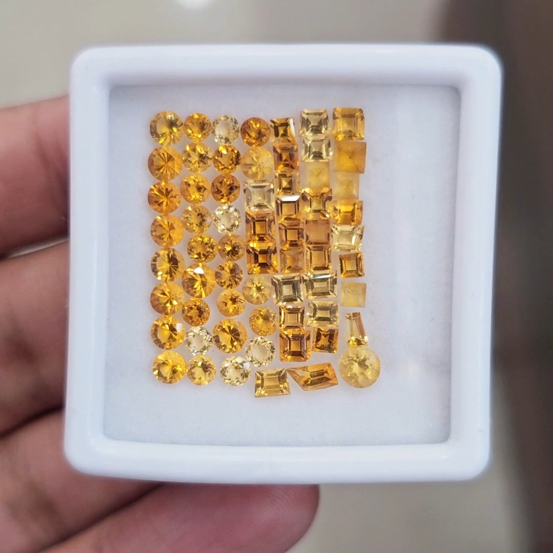 63Pcs Of Natural Citrine Faceted | Shape: Mix | Size: 2.5-4mm