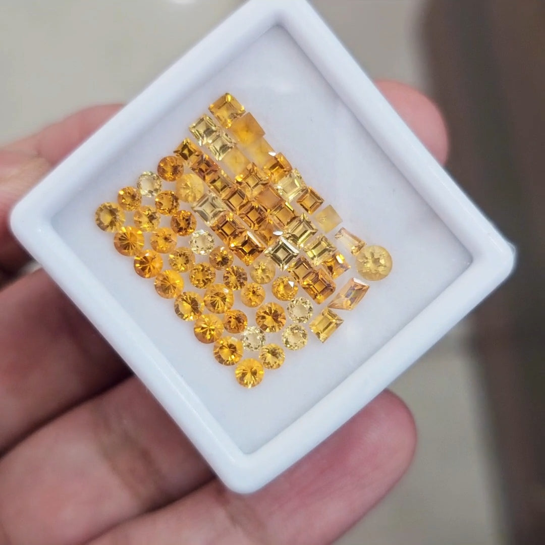 63Pcs Of Natural Citrine Faceted | Shape: Mix | Size: 2.5-4mm