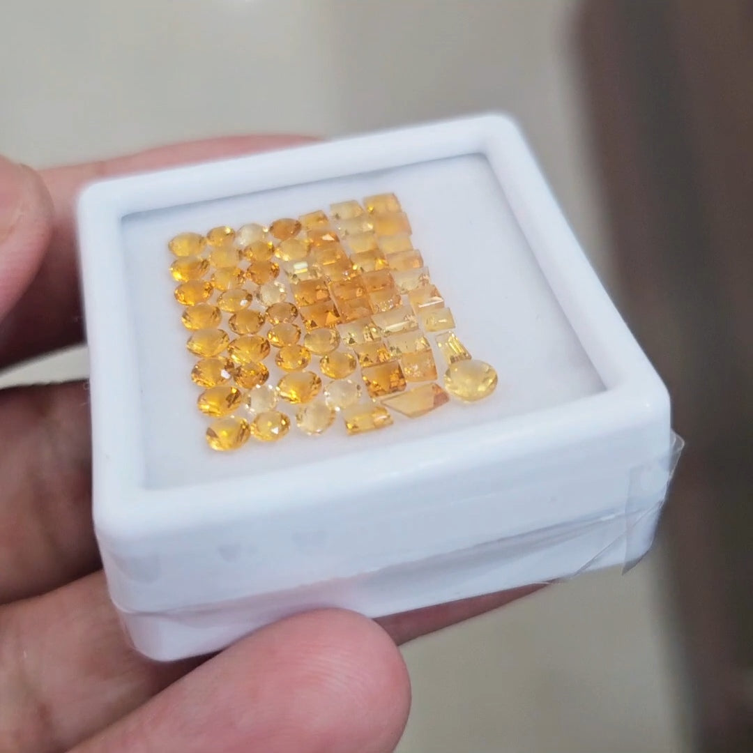 63Pcs Of Natural Citrine Faceted | Shape: Mix | Size: 2.5-4mm