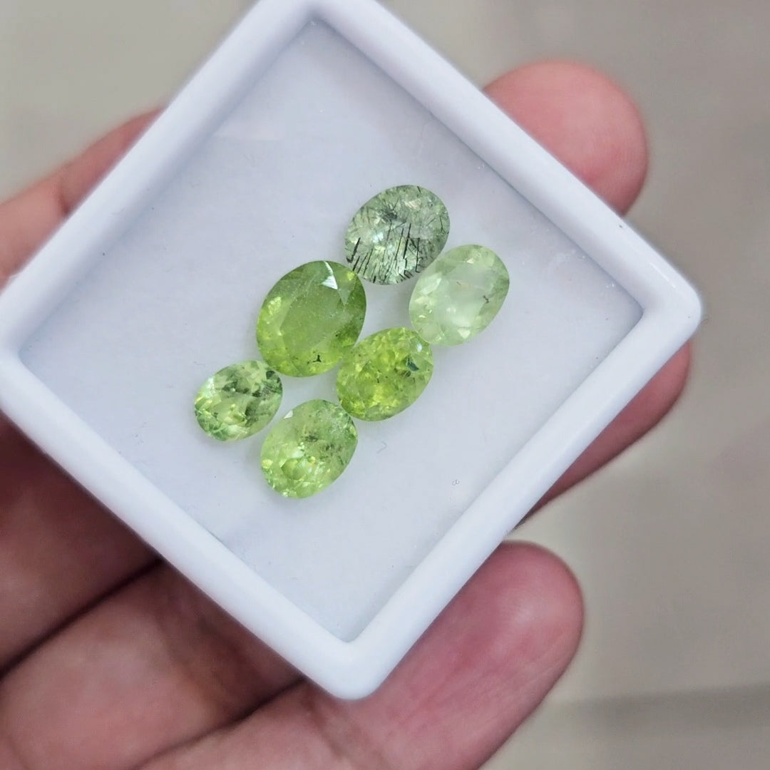 6 Pcs of Natural Peridot Faceted | oval | Size: 7-10mm