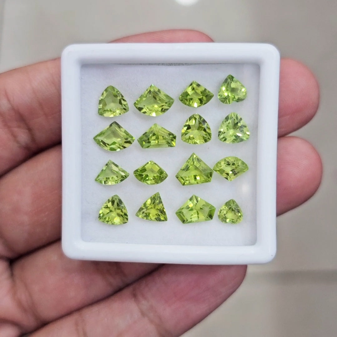 16 Pcs of Natural Peridot Faceted | Fancy | Size: 5-7mm