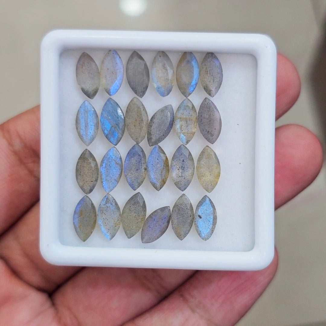 24 Pcs of Natural Labradorite Faceted | Marquise | Size:5-10mm