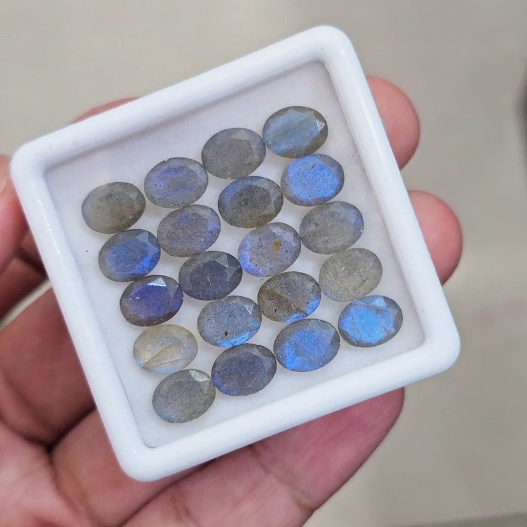 20 Pcs of Natural Labradorite Faceted | Oval | Size:7-9mm