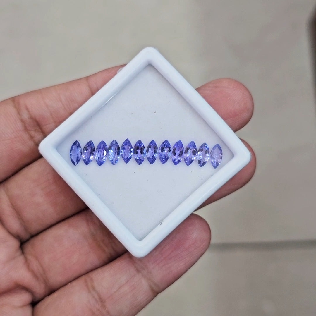 12 Pcs of Natural Tanzanite Faceted | Marquise | Size: 7x4mm