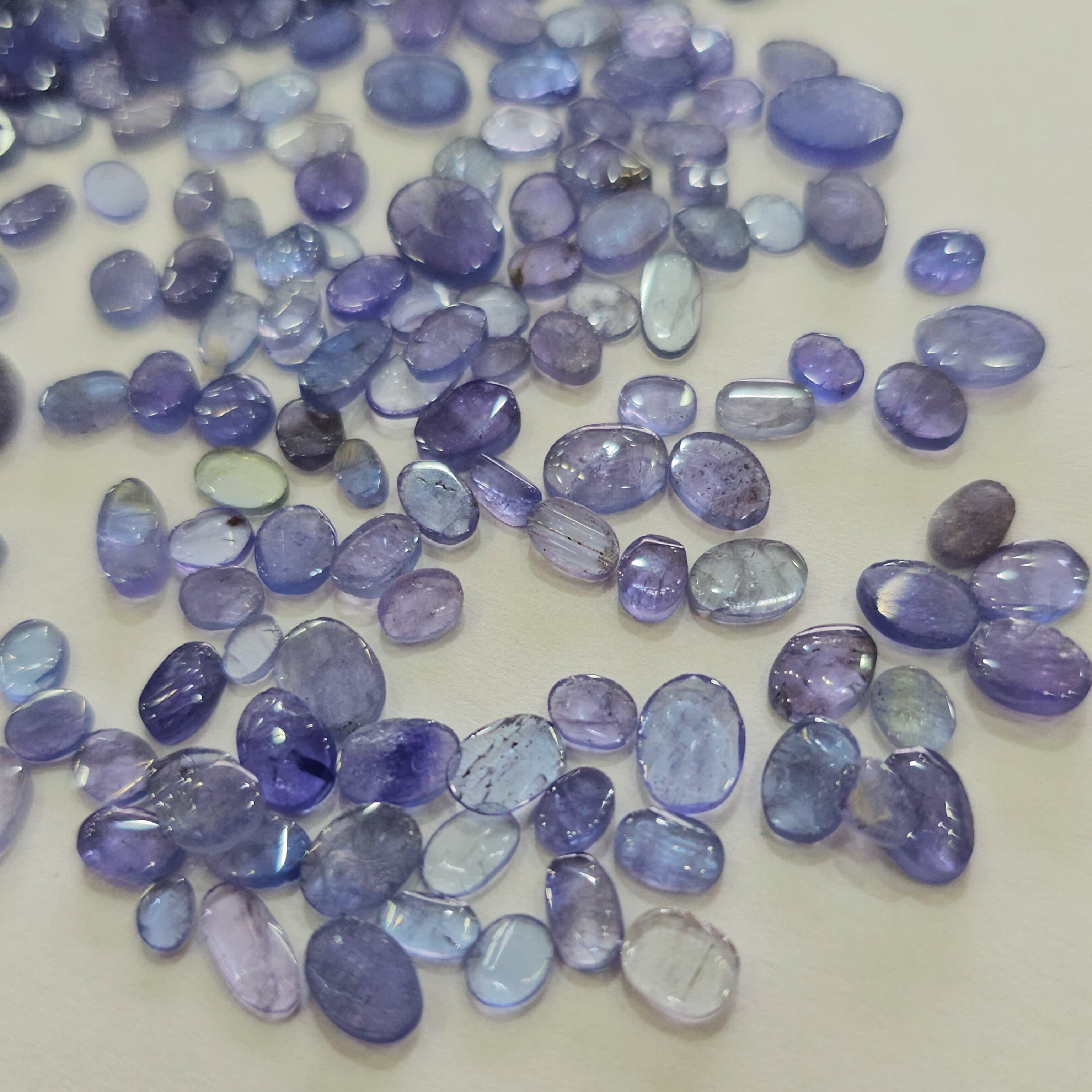 200 Carats Natural Unheated Tanzanite Polished Slices | 4–10mm | 320–350 Pieces