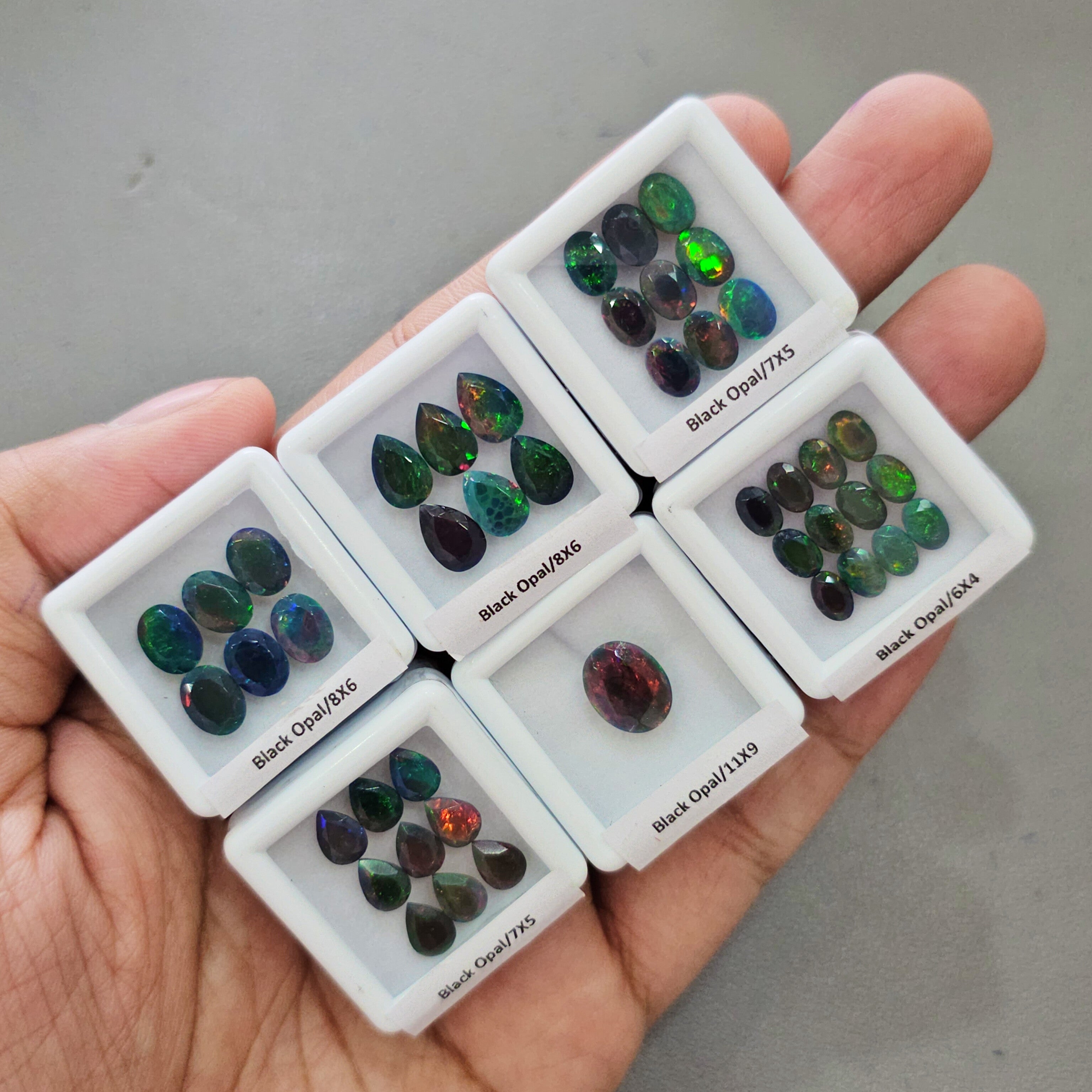 6 Box of Faceted Black Opal | 6mm to 11mm | Comes with Box