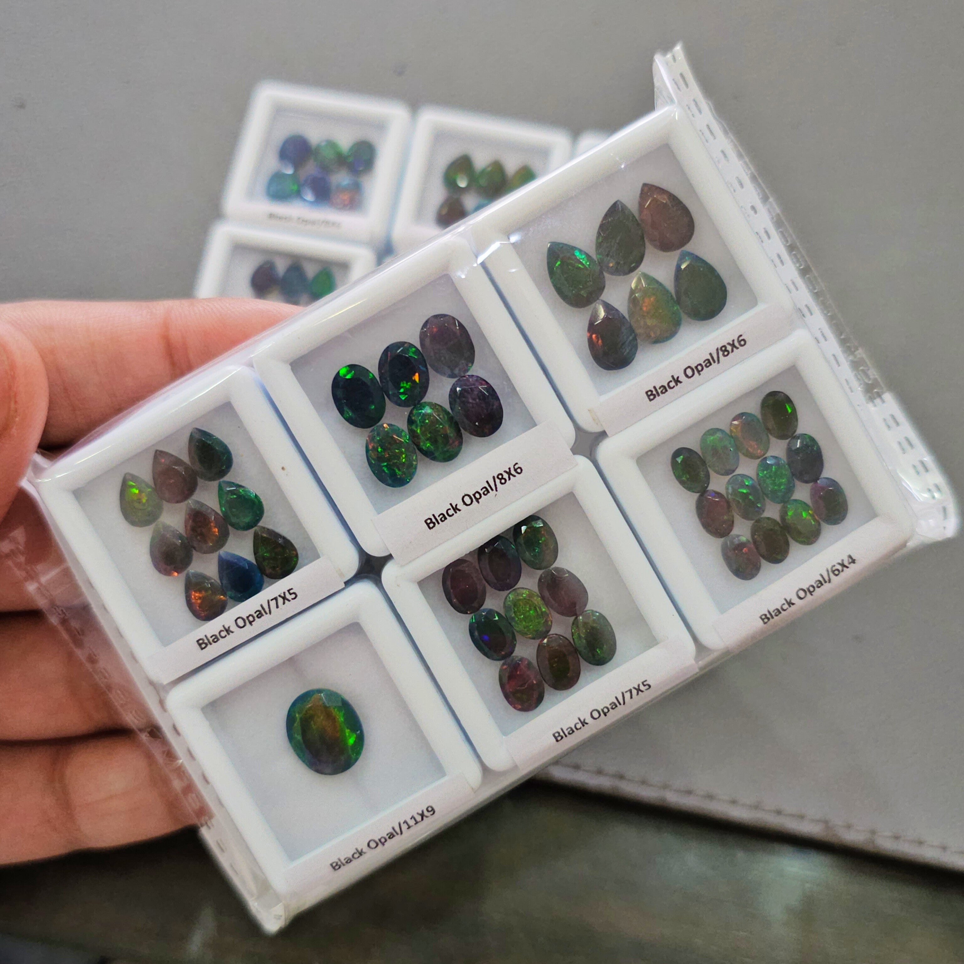 6 Box of Faceted Black Opal | 6mm to 11mm | Comes with Box