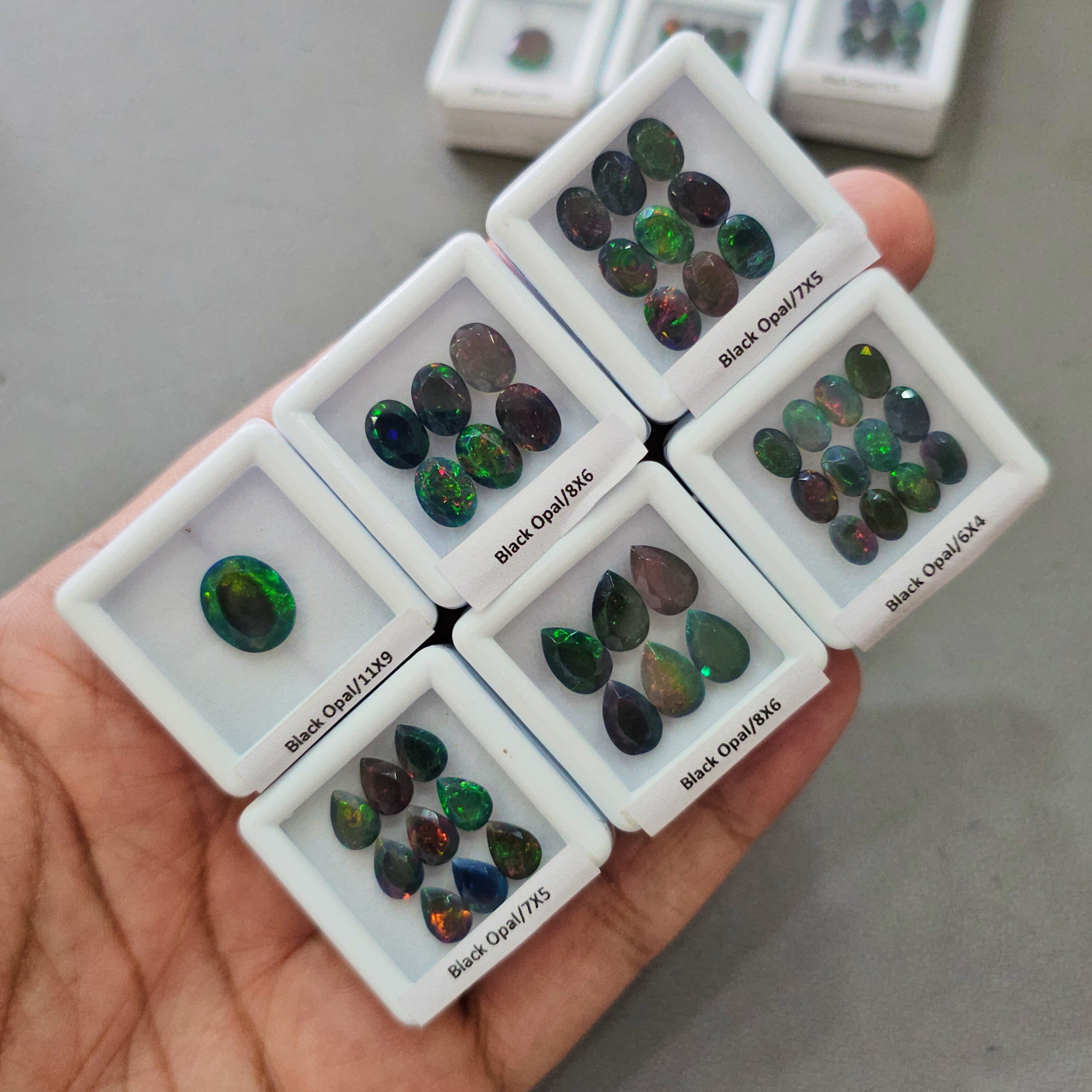 6 Box of Faceted Black Opal | 6mm to 11mm | Comes with Box