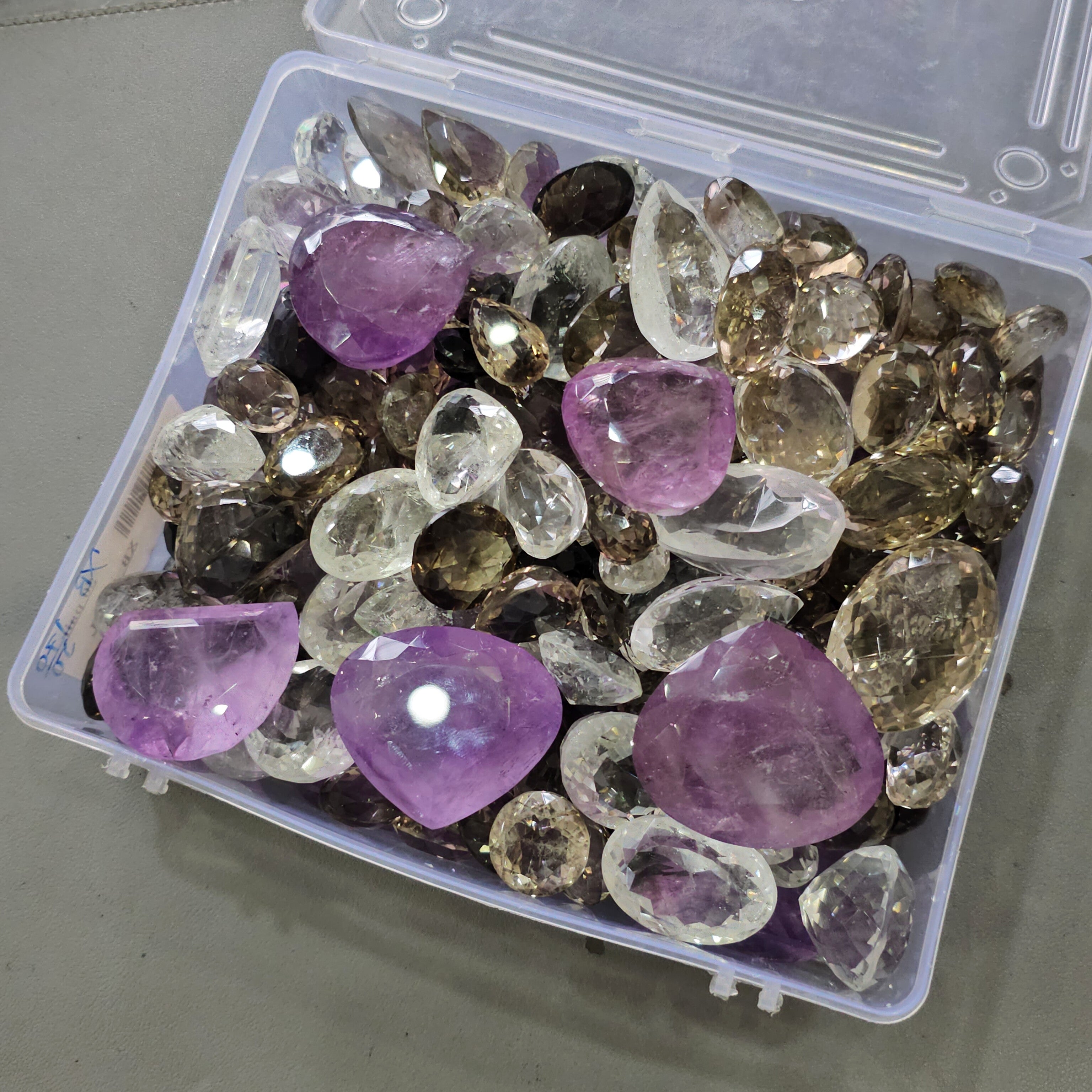 500Gram Mix Brazilian Faceted Crystal | Mix of Amethyst, Clear quartz, Smoky, Phantom, Imperial Quartz, White Topaz