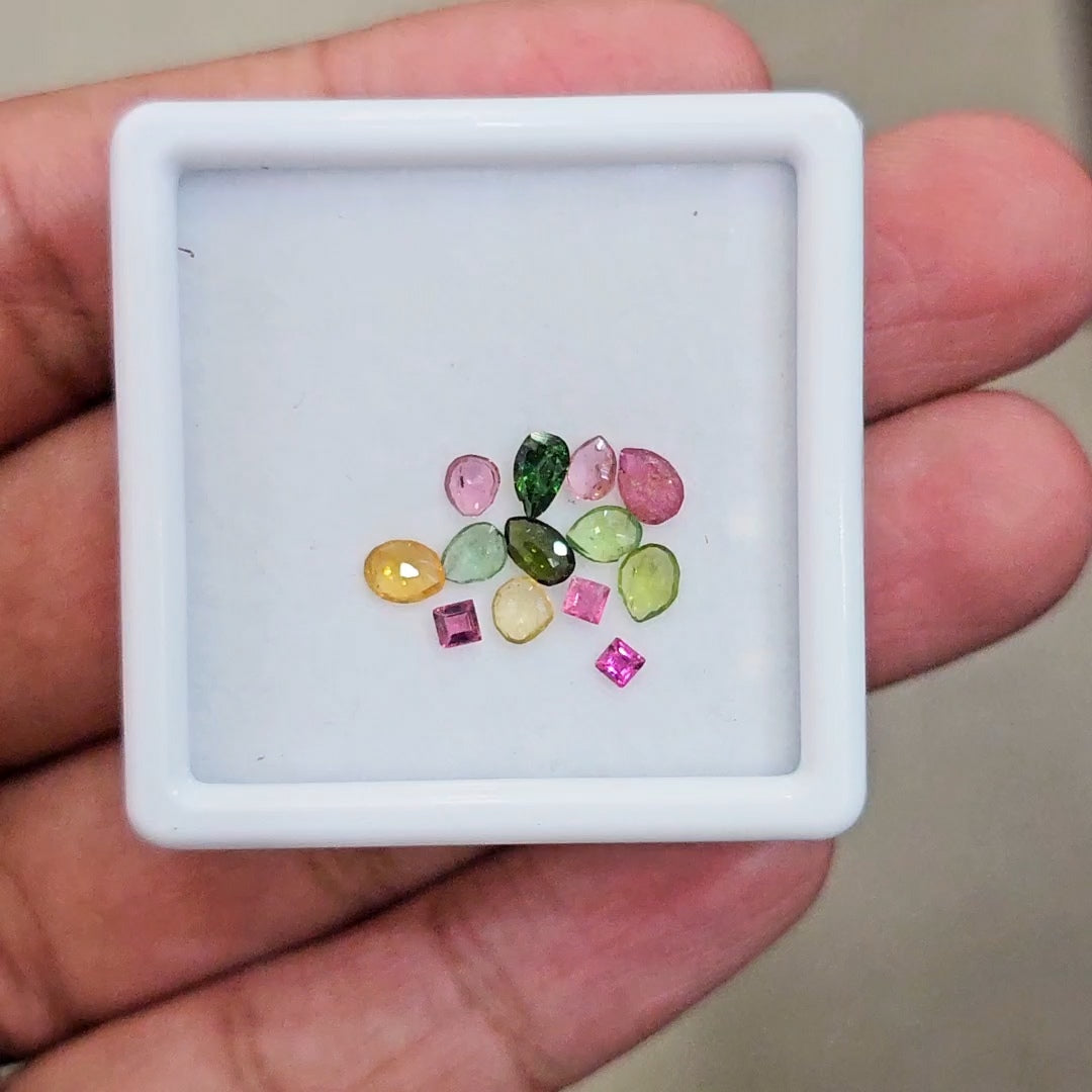13 Pcs Of Natural Rejected Tourmaline Rose Cut & Faceted | Mix | Size:2-5mm