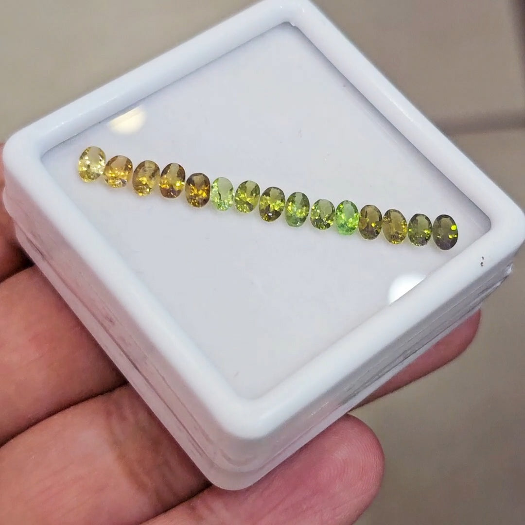 15 Pcs Of Natural Tourmaline Faceted | Oval | Size: 4-5mm