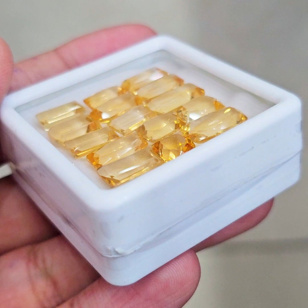 15 Pcs Of Natural Citrine Faceted | Mix | Size:8-14mm