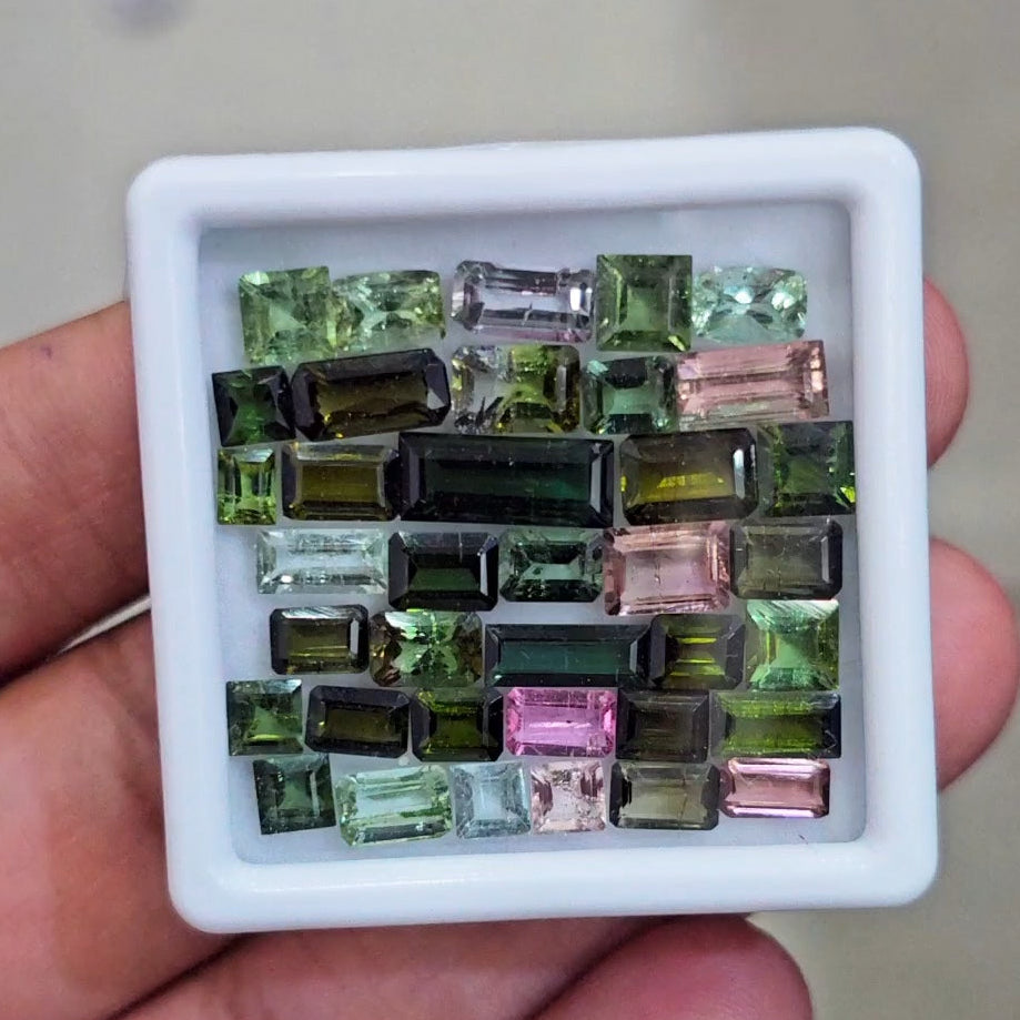 37 Pcs Natural Multi Tourmaline Faceted | Mix | Size: 4-11mm