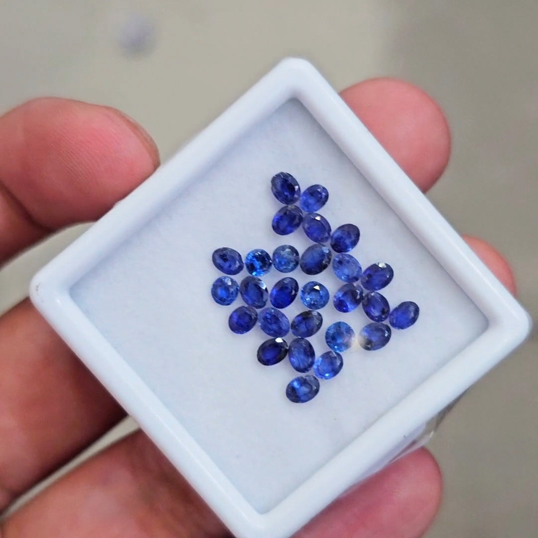 27 Pcs of Natural Blue Sapphire Faceted | Oval & Round | Size: 3-4mm
