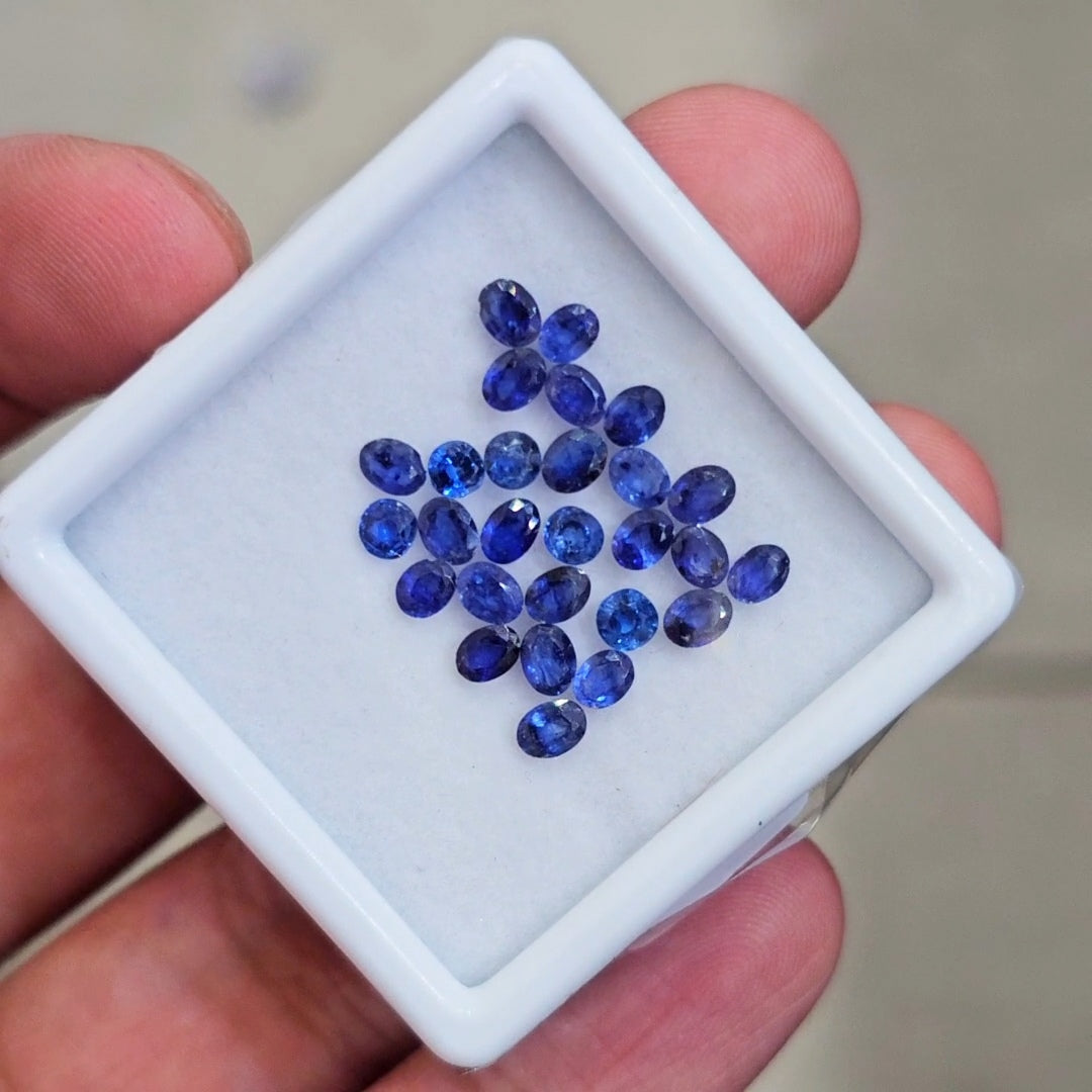 27 Pcs of Natural Blue Sapphire Faceted | Oval & Round | Size: 3-4mm