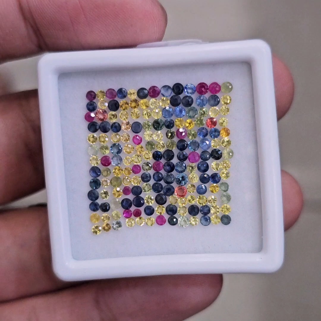 169 Pcs Of Natural Heated Sapphire Faceted | 2mm| Round