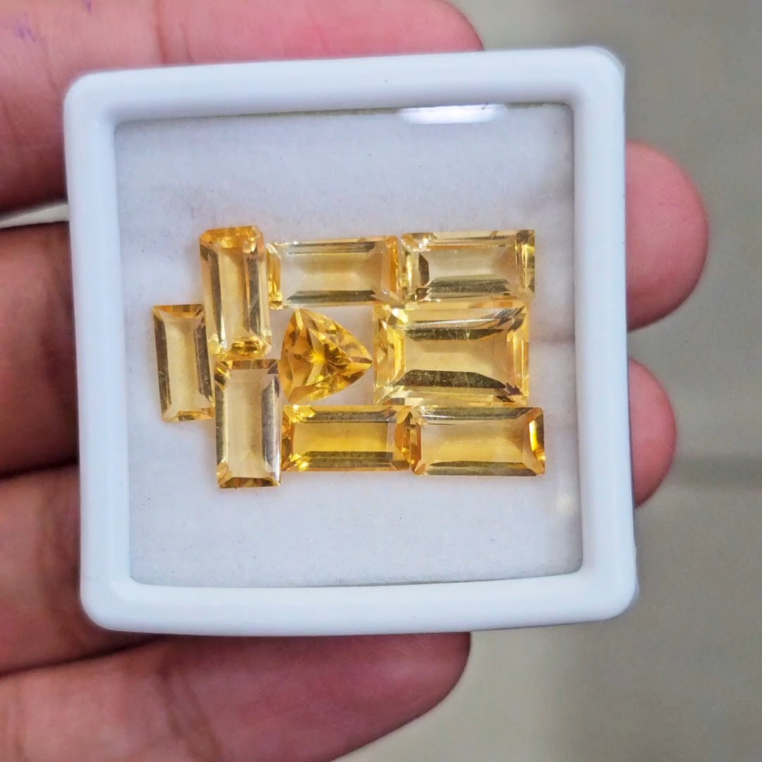 9 Pcs Of Natural Citrine Faceted | Mix | Size:7-12mm