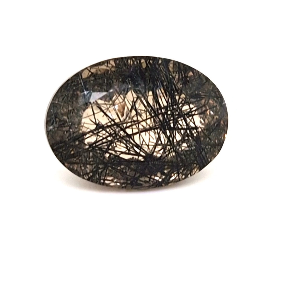 Natural Black Rutile Faceted | Oval | 23x17mm