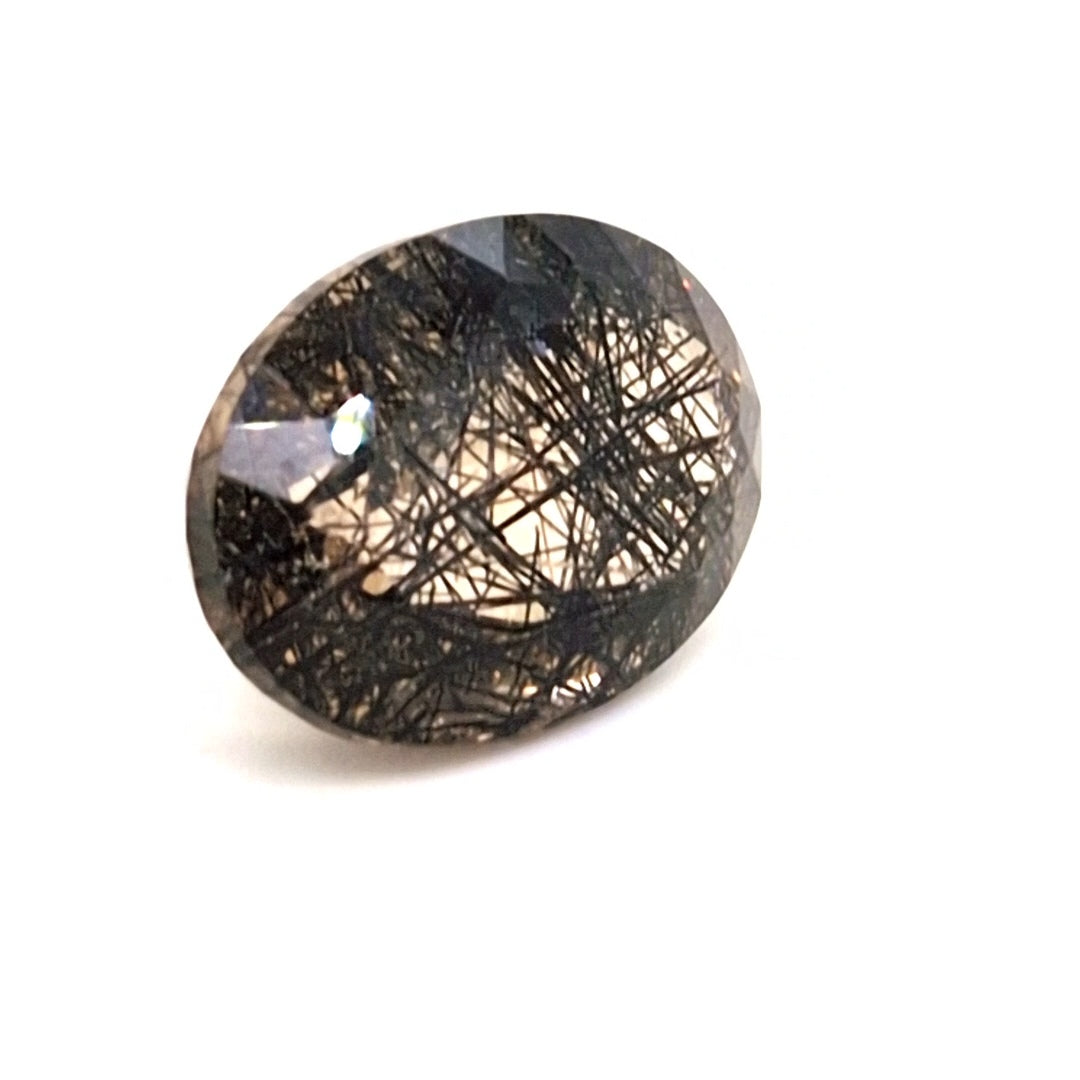 Natural Black Rutile Faceted | Oval | 23x17mm