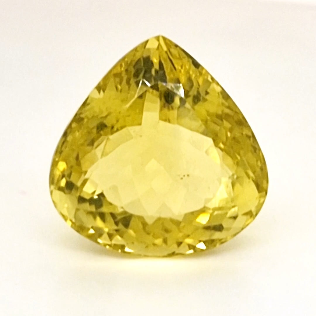 Natural Lemon Quartz Faceted | Pear | 21x21mm
