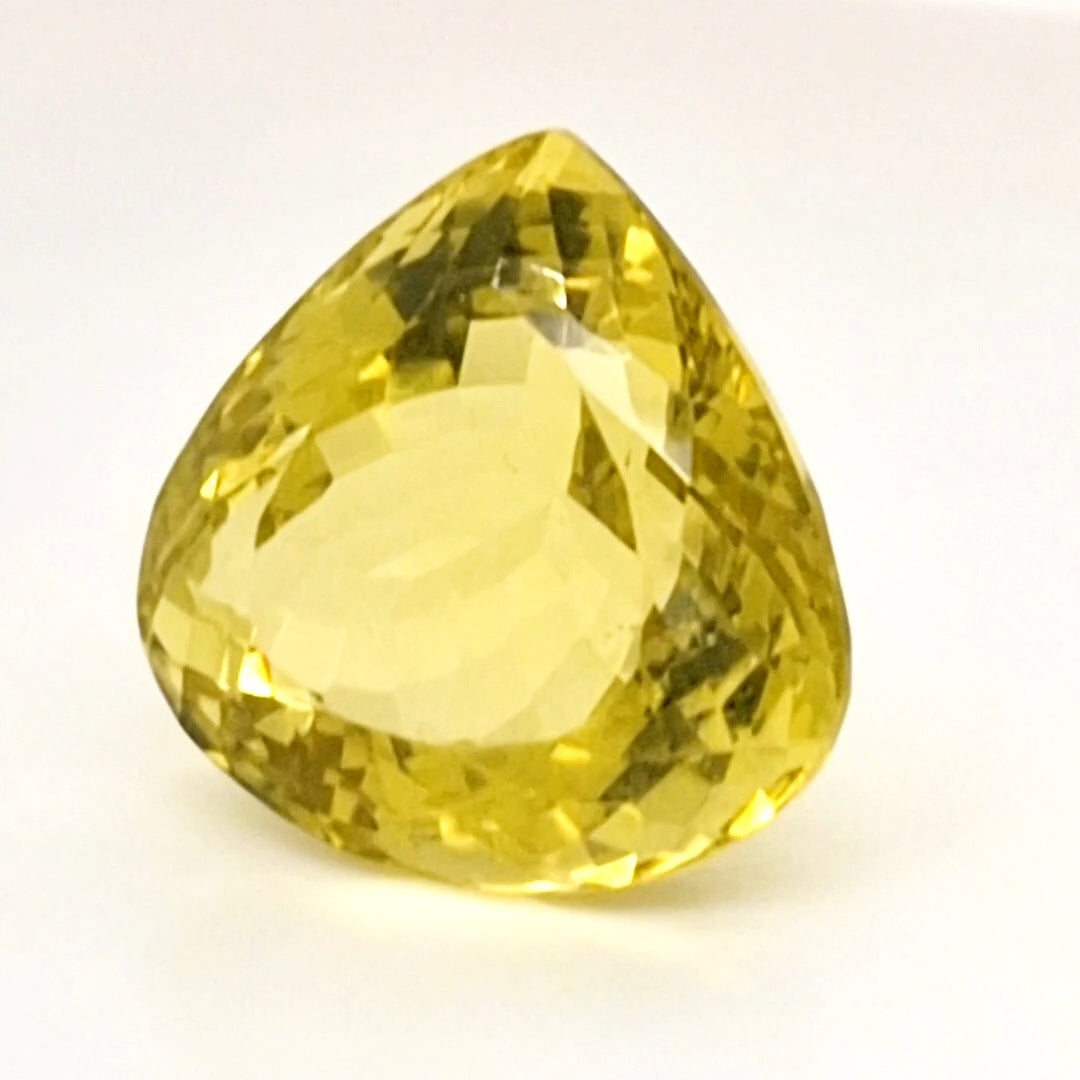 Natural Lemon Quartz Faceted | Pear | 21x21mm