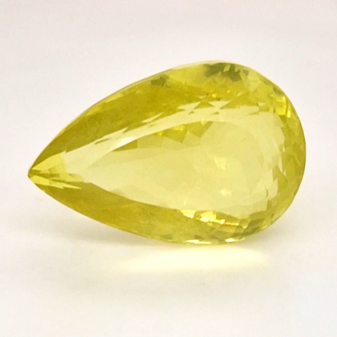 Natural Lemon Quartz Faceted | Pear | 26x18mm