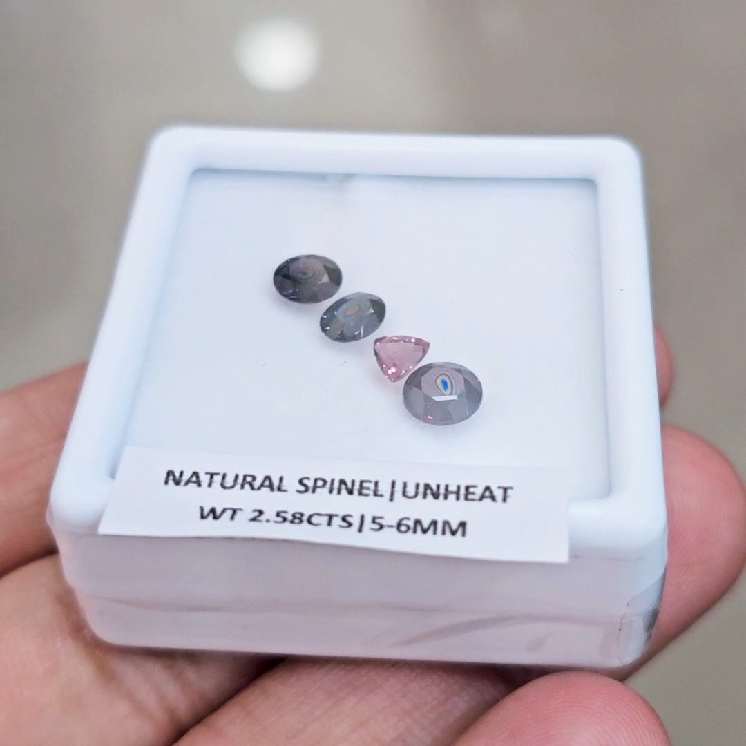 4 Pcs of Natural Unheated Spinel Faceted | Mix | Size: 5-6mm