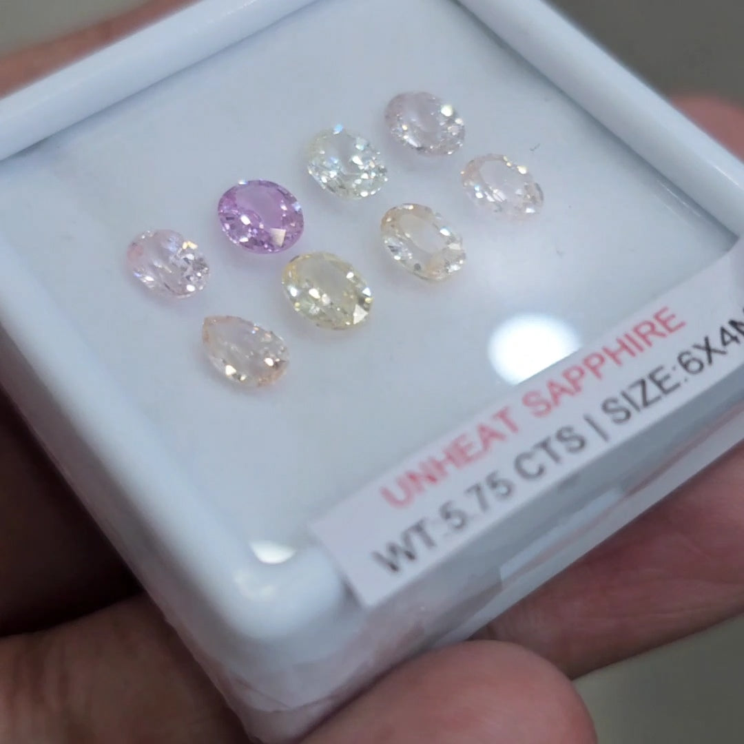 Box Of Natural Sri Lanka Unheated Sapphire | 6x4mm | Mix Shape