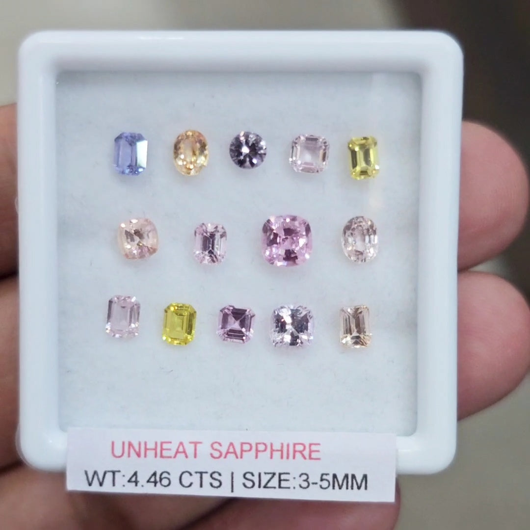 Box Of Natural Sri Lanka Unheated Sapphire | 3-5mm | Mix Shape