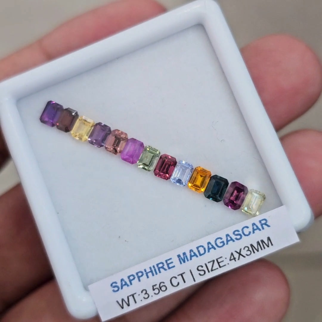 Box Of Natural Madagascar Unheated Sapphire | 4x3mm | Rectangle
