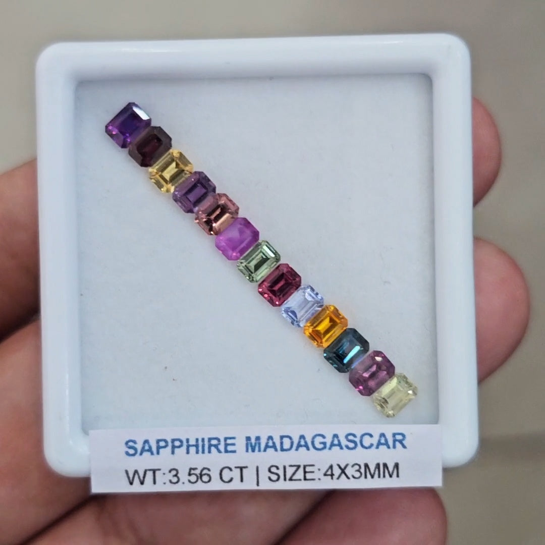 Box Of Natural Madagascar Unheated Sapphire | 4x3mm | Rectangle