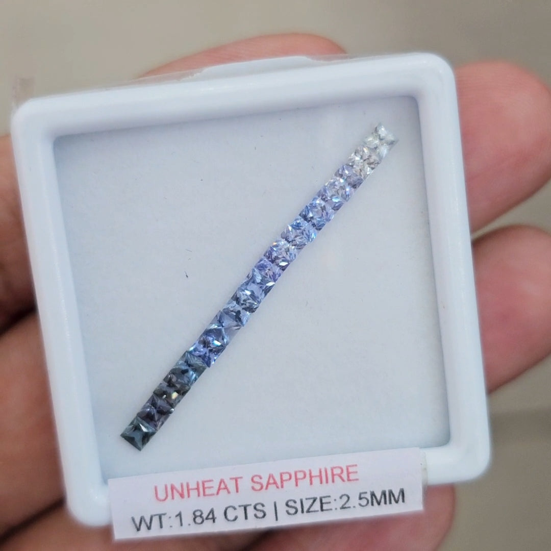 Box Of Natural Sri Lanka Unheated Sapphire | 2.5mm | Square