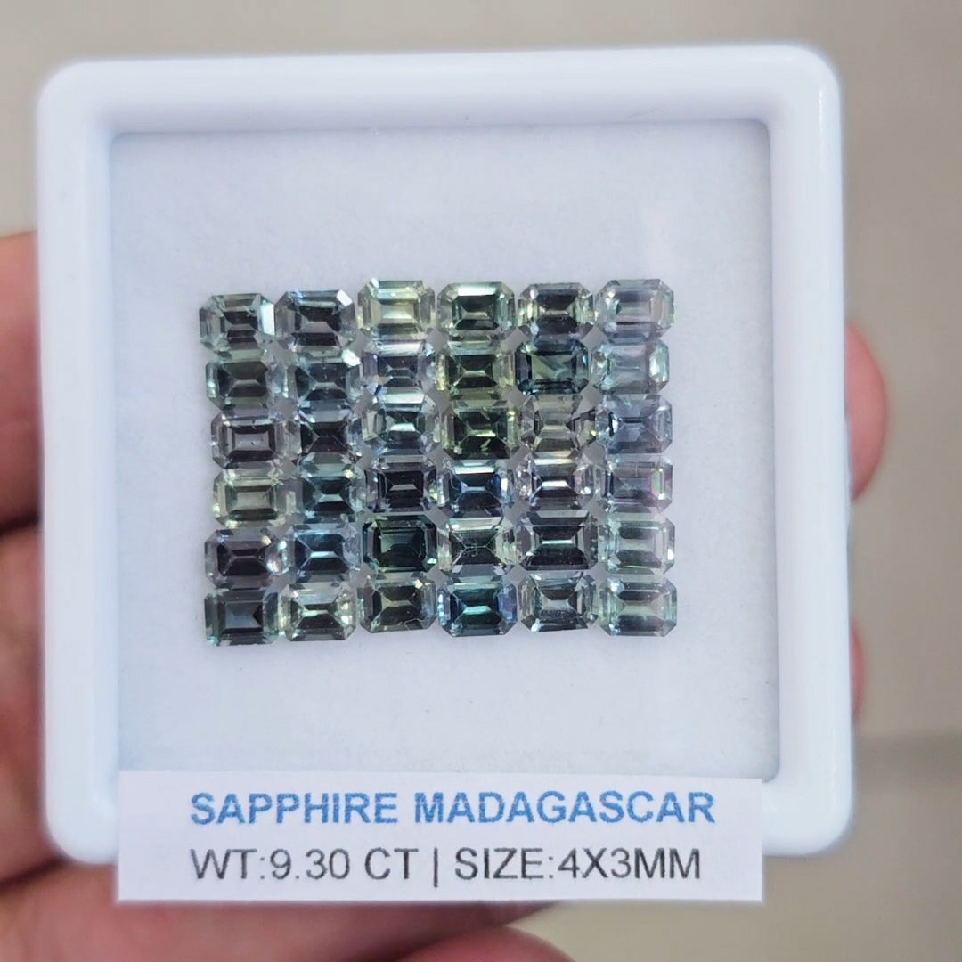 Box Of Natural Madagascar Unheated Sapphire | 4x3mm | Rectangle