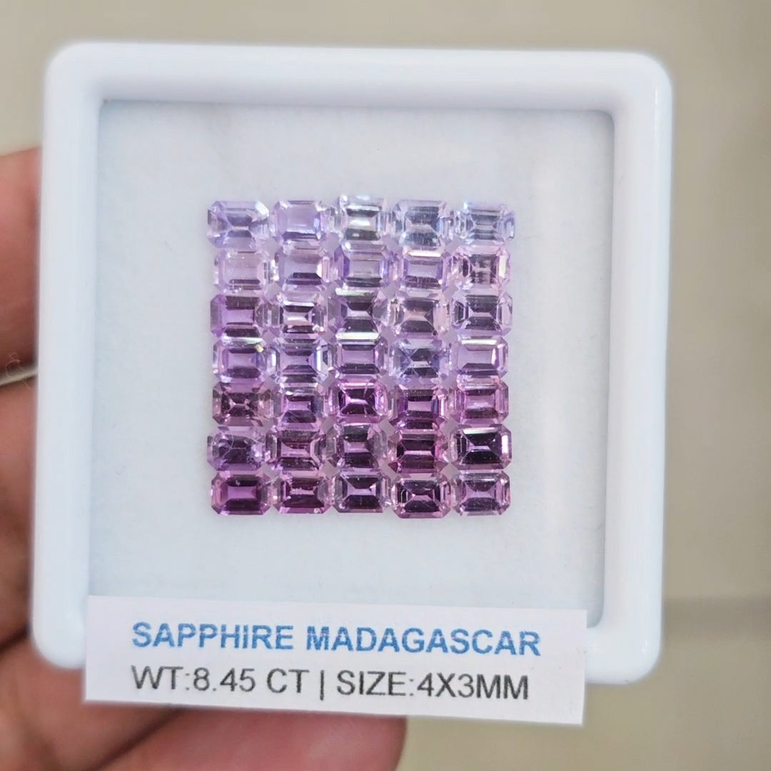 Box Of Natural Madagascar Unheated Sapphire | 4x3mm | Rectangle