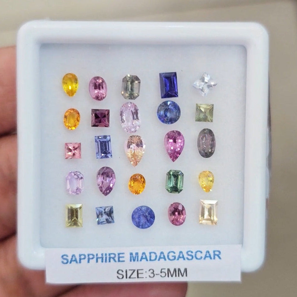 Box Of Natural Madagascar Unheated Sapphire | 3-5mm | Mix