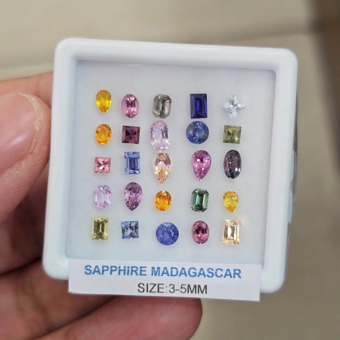 Box Of Natural Madagascar Unheated Sapphire | 3-5mm | Mix