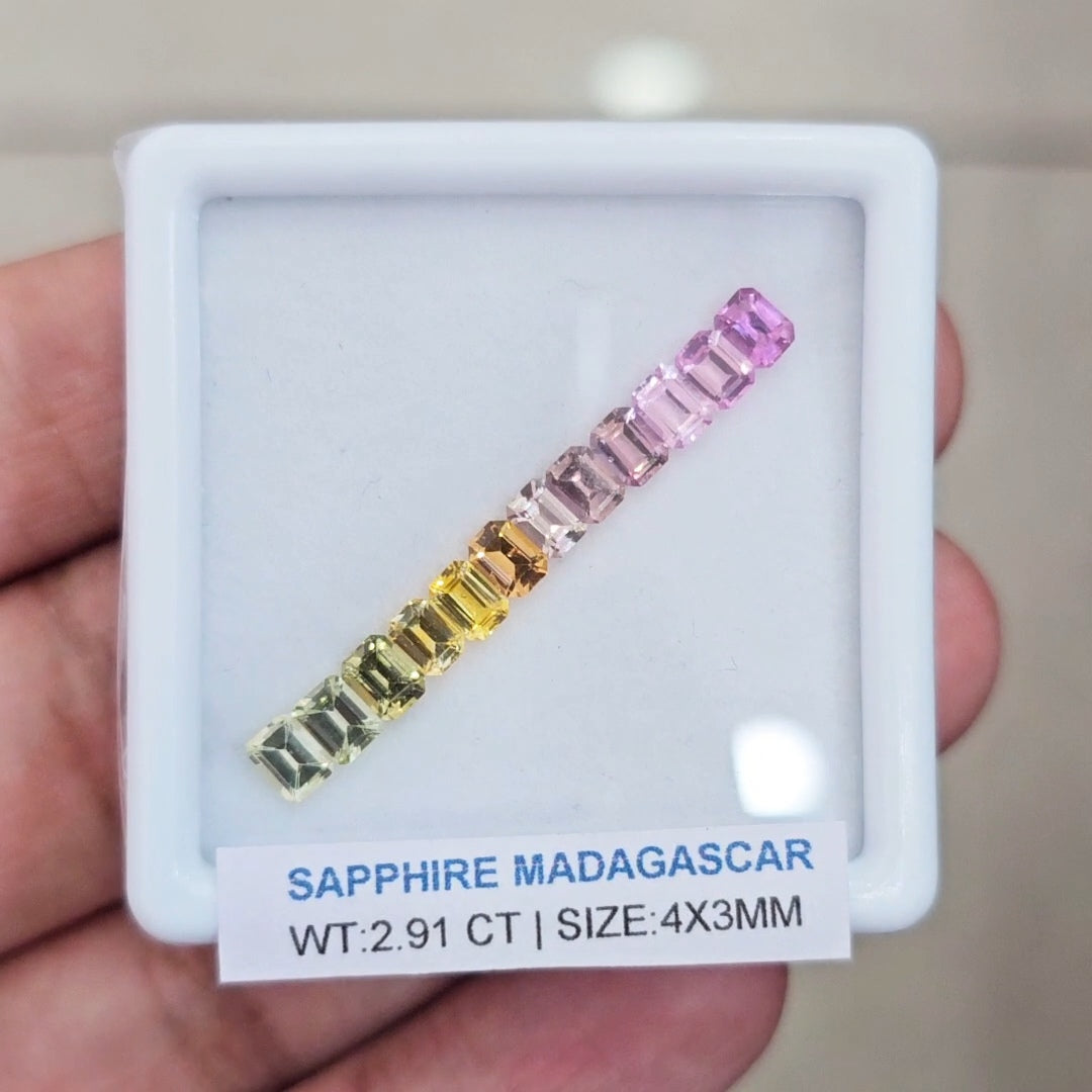 Box Of Natural Madagascar Unheated Sapphire | 4x3mm | Rectangle