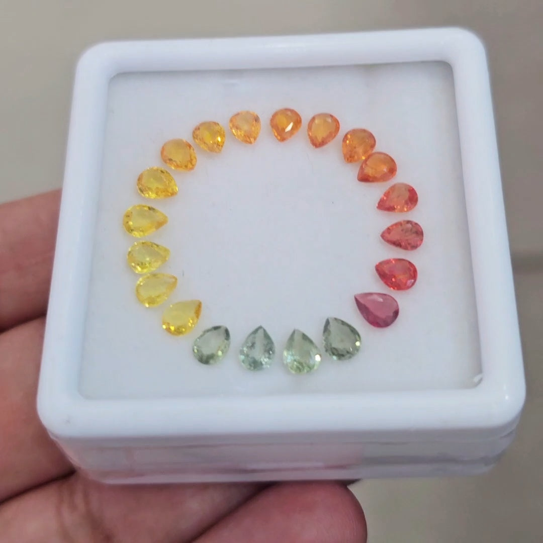 Box Of Natural Thailand Heated Sapphire | 5x4mm | Pear