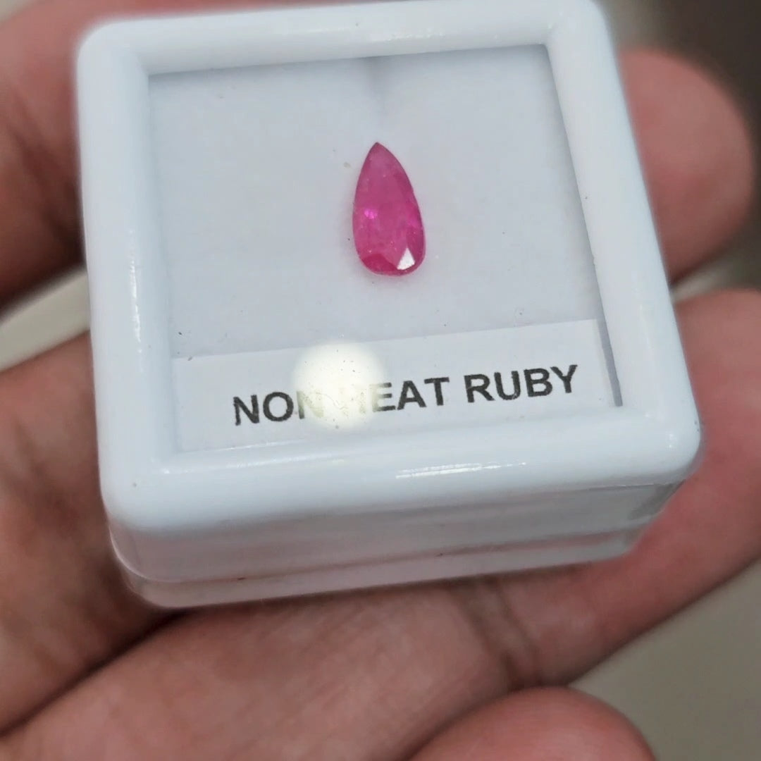 Box Of Natural Burma Ruby Faceted | 8x4mm | Pear