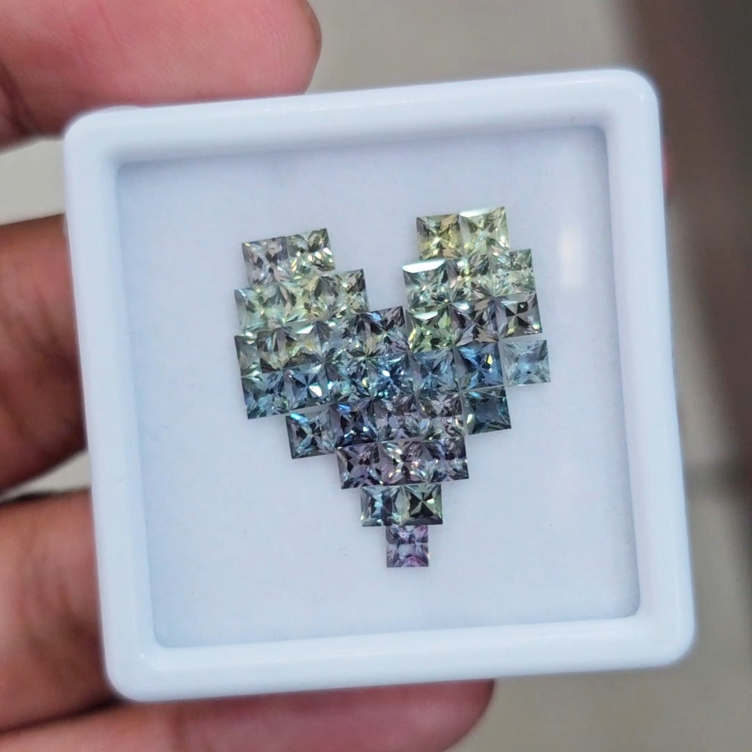 Box Of Natural Madagascar Unheated Sapphire | 3mm | Square