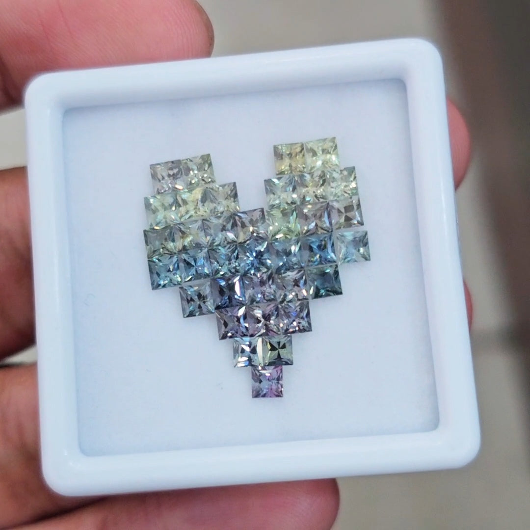 Box Of Natural Madagascar Unheated Sapphire | 3mm | Square