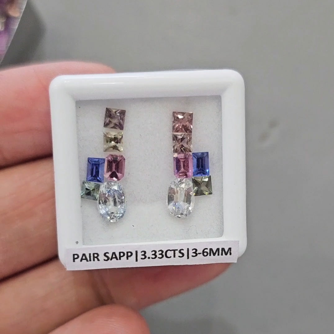 Pair Box Of Natural Sapphire | 3-6mm | Mix
