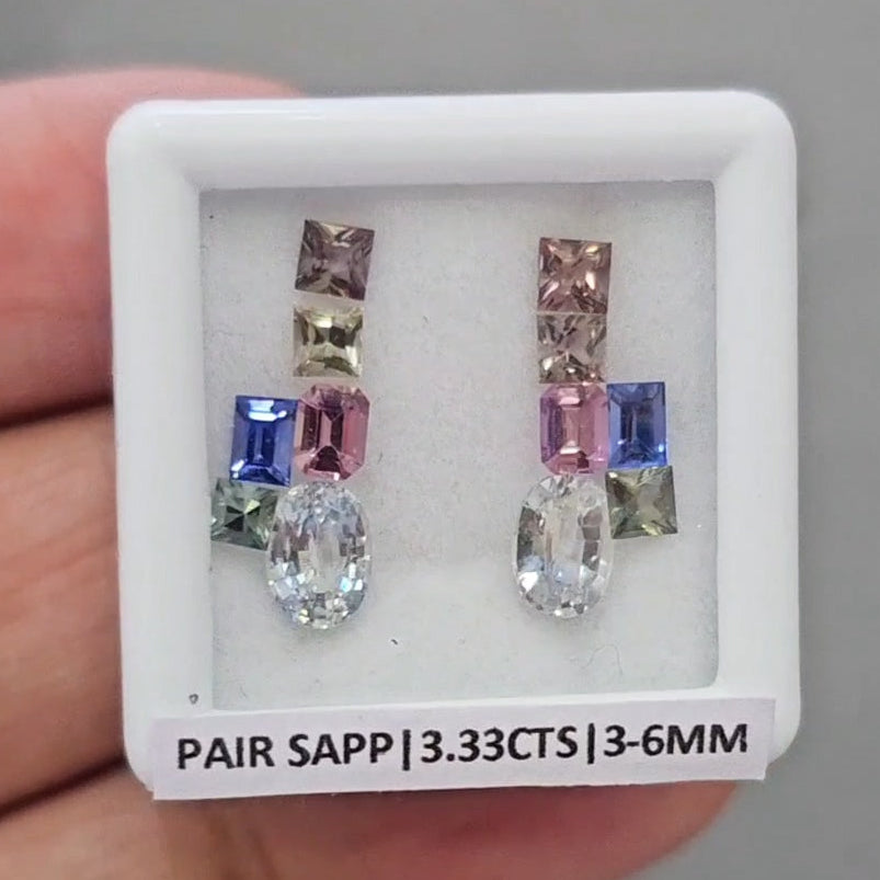 Pair Box Of Natural Sapphire | 3-6mm | Mix