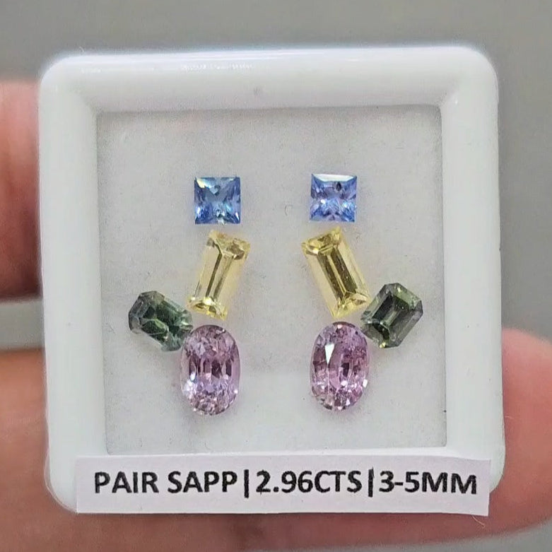 Pair Box Of Natural Sapphire | 3-5mm | Rectangle, Square & Oval